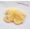 Doudou plat poupée Katherine Roumanoff fleur rose et jaune Dim Dam Doum Moulin Roty