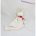 Doudou mouchoir lapin SUCRE D'ORGE cajou rouge 20cm