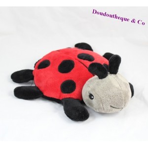 Peluche bouillotte coccinelle CLOUD B rouge noir 27 cm