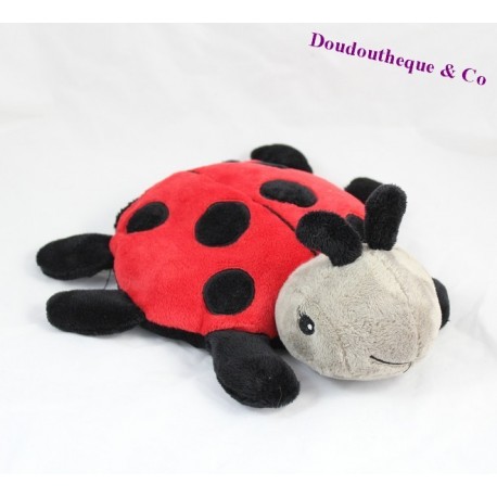 Peluche bouillotte coccinelle CLOUD B rouge noir 27 cm