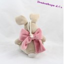 Peluche doudou musical Lapin Oscarine NOUKIE'S beige et rose 24 cm