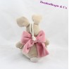 Peluche doudou musical Lapin Oscarine NOUKIE'S beige et rose 24 cm