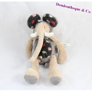 Baou Elefant Kuscheltier MOULIN ROTY Les Zazous grau beige 25 cm