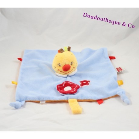 Doudou plat Chien NATTOU bleu orange rouge voiture noeuds Doudou plat Chien NATTOU bleu orange rouge voiture noeuds