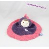 Doudou flat doll SUCRE D'ORGE girl pink purple heart 20 cm