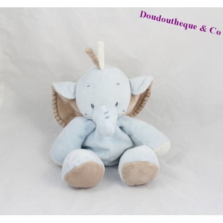 Plüsch Elefant NATTOU funny blau braun 28 cm