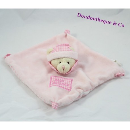 Bear flache Doudou CP INTERNATIONAL stieg meine Kuscheldecke Vichy 20 cm