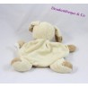 Dog flat Doudou beige Brown embroidered cross 20 cm NICOTOY