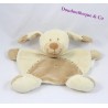 Dog flat Doudou beige Brown embroidered cross 20 cm NICOTOY