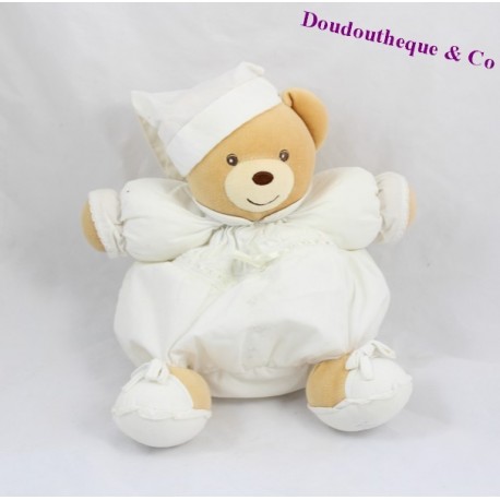 Peluche Lapin Lin KALOO patapouf blanc et beige fleur Peluche Lapin Lin KALOO patapouf blanc et beige fleur