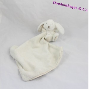 Doudou rabbit Augustine bread and chocolate white ivory handkerchief