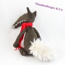 Plush The Wolf AUZOU red scarf P'tit Wolf gray 25 cm