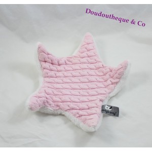 BABY'S ONLY rosa weißes flaches Kuscheltier mit Stern aus Strick 28 cm