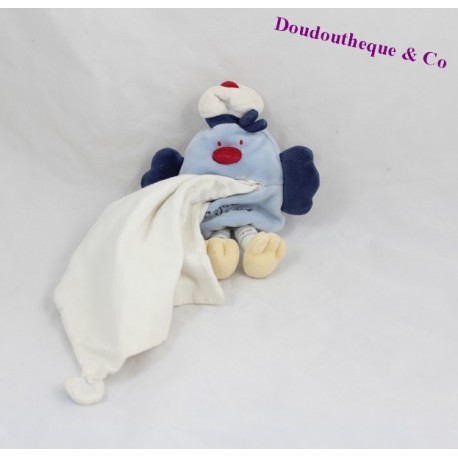 Doudou mouchoir lapin SUCRE D'ORGE cajou rouge 20cm