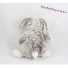 Doudou lapin CASINO marron blanc chiné Bébé Rêve 22 cm