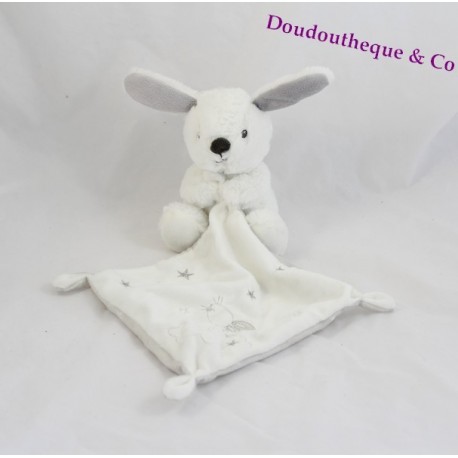 Doudou rabbit handkerchief SIMBA TOYS BENELUX white grey Nicotoy 35 cm