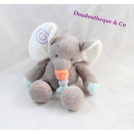 Mini Plüsch Elefant NATTOU Bubbles grau Rassel Bell 15 cm Mini Plüsch Elefant NATTOU Bubbles grau Rassel Bell 15 cm