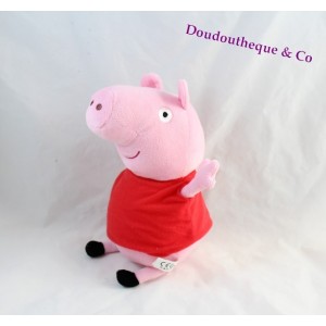 Peluche Peppa Pig PLAY BY PLAY cochon rose robe rouge 27 cm