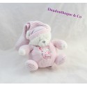 Doudou musical ours MAX & SAX rose lune Moon Carrefour 17 cm