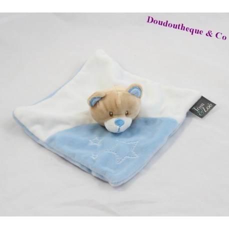 Doudou flach bären TOM & ZOE blau stern 19 cm