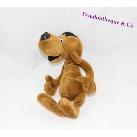 Peluche publicitaire chien Caisse épargne marron lunettes noir 24 cm