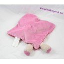 Doudou orso piatto KIMBALOO cuore rosa ricamato 30 cm