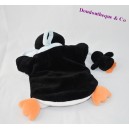 Doudou marionnette pingouin DOUDOU ET COMPAGNIE maman et bébé 23 cm