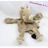 Rhinoceros puppet comforter HISTOIRE D'OURS brown 