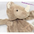 Rhinoceros puppet comforter HISTOIRE D'OURS brown 