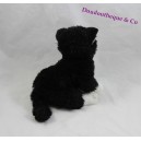 Peluche chat LA PELUCHERIE noir et blanc 20 cm