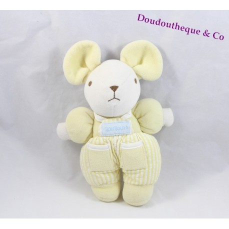 Peluche souris NOUNOURS jaune grelot 23 cm