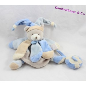 Doudou Bear DOUDOU AND PUPPET COMPANY Collector blue beige