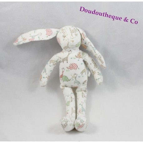 Doudou Kaninchen Sergeant MAJOR weiß gedruckt Savannah Dschungel 25 cm Doudou Kaninchen Sergeant MAJOR weiß gedruckt Savannah Dschungel 25 cm