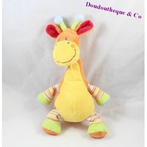 Doudou Giraffe Orange Worte von Kindern Position Sitz 33cm 