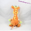 Doudou Giraffe Orange Worte von Kindern Position Sitz 33cm 