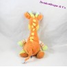 Doudou Girafe Orange MOTS D'ENFANTS Position Assise 33cm 