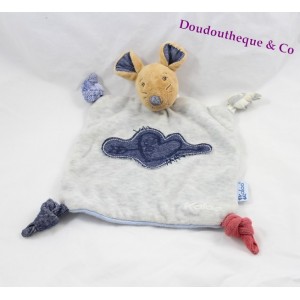 Doudou KALOO ourson p'tit mec Blue Denim ours boule 17 cm