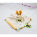 Doudou plat Lapin Tatoo DOUDOU ET COMPAGNIE Mini doudou coloré lapin gris