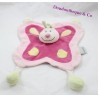 Doudou flat butterfly NATTOU pink Hippo and Flo 30 cm
