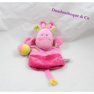 Doudou Marionette Giraffe POMMETTE intermarché rosa Luftballon 24 cm