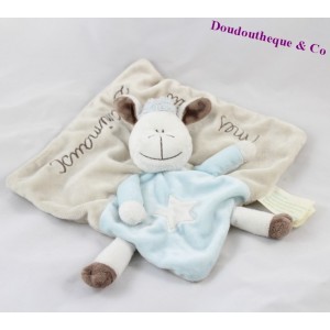 Flat Doudou Mouton KIMBALOO blue and beige my little z'animals