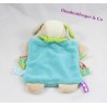 Doudou plat rond Chien BABY NAT' marionnette beige attache tétine