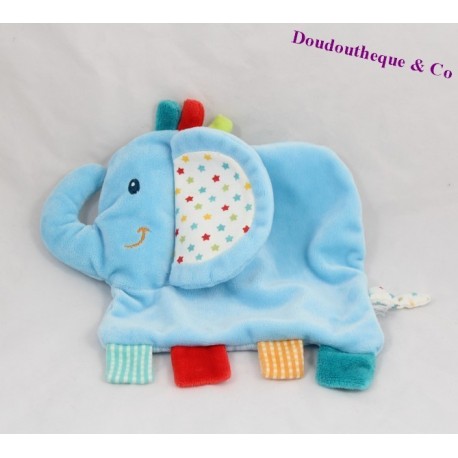 Doudou flachen Elefanten Blue Star kratzen 20 cm NICOTOY