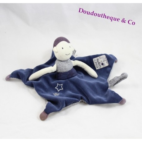 Doudou plat poupée MOULIN ROTY Aimé et Céleste étoile bleu prune