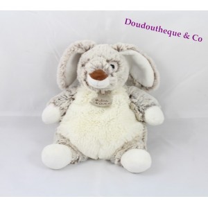 Rabbit cuddly toy STORY OF A BEAR Les Z'animoos grey white 23 cm