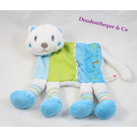 Doudou plat Lion gris KIABI / NICOTOY cercle orange foulard bleu Doudou plat Lion gris KIABI / NICOTOY cercle orange foulard bleu