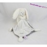 Doudou Kaninchen Taschentuch POMMETTE weiße Erbsen bestickt Baby