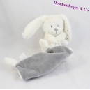Doudou rabbit handkerchief POMMETTE white peas embroidered baby