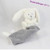 Doudou Kaninchen Taschentuch POMMETTE weiße Erbsen bestickt Baby