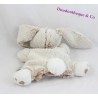 Doudou puppet rabbit TEX white beige long hair Carrefour 22 cm